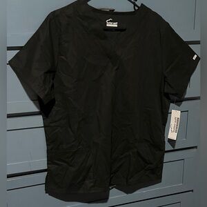 Women’s Butter-Soft V Neckline Scrub Top Black With Front Pockets Medium NWT